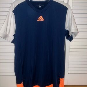 Adidas Men's Navy and Orange Jersey